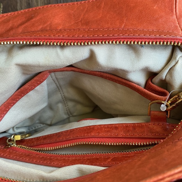 Tory Burch Orange Brown Pebble Mini Bag - Picture 8 of 12